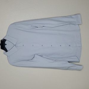 Lululemon Mens Long Sleeve Button Front Shirt Light Gray Large